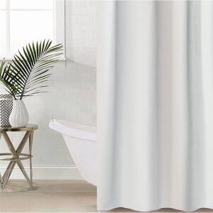Штора для ванной комнаты "Mirage", цветы белый 180х180 см