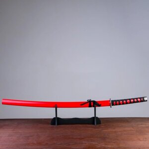 Сувенирное оружие "Катана на подставке", красные ножны, 103см