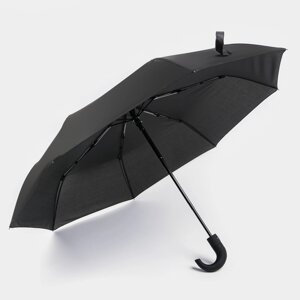 Зонт автоматический "Однотонный", 3 сложения, 8 спиц, R = 50 см, цвет чёрный