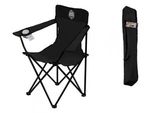 Кресло складное кемпинговое с держателем для бутылок + чехол, черное, серия Coyote, ARIZONE