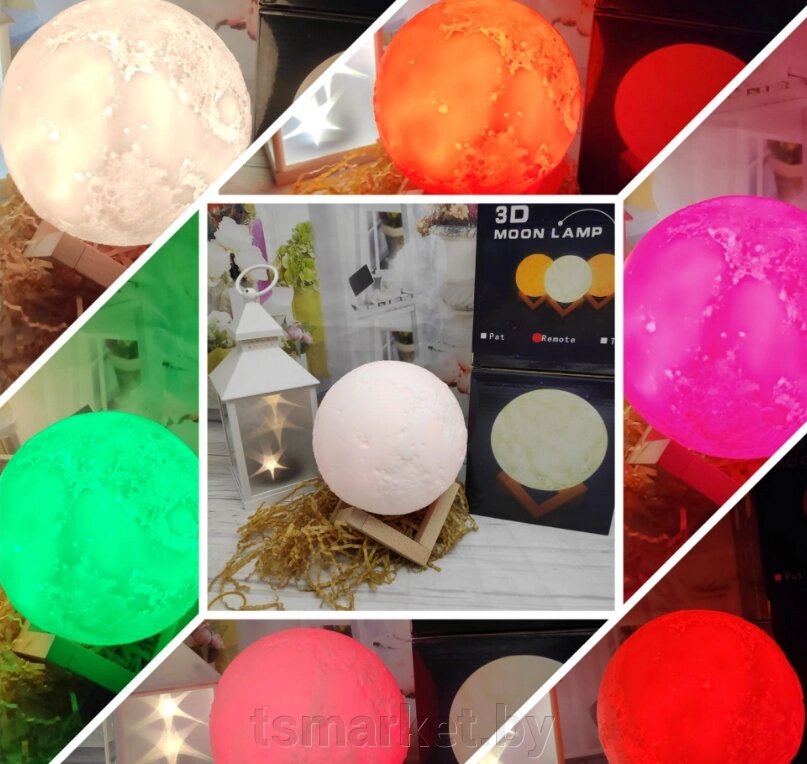 Лампа-ночник Луна объемная Moon Lamp с пультом! от компании TSmarket - фото 1