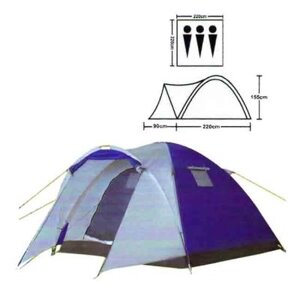 Палатка 3-х местная LanYu 1637 туристическая 220+90x220x155см с тамбуром