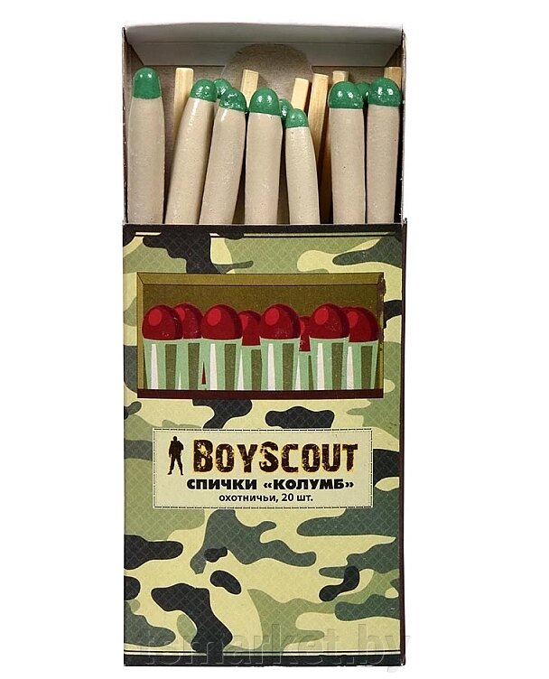 Спички не гаснущие от ветра и влаги BOYSCOUT "Колумб" 80мм, 20 шт от компании TSmarket - фото 1