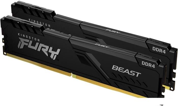 Оперативная память Kingston FURY Beast 2x8GB DDR4 PC4-29800 KF437C19BBK2/16 от компании Интернет-магазин marchenko - фото 1
