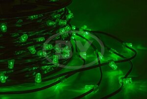 Светодиодная гирлянда Neon-night Клип лайт зелёный, между диодами 15 см /1М