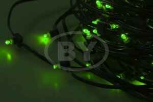 Светодиодная гирлянда Neon-night Клип лайт зелёный, между диодами 30 см /1М