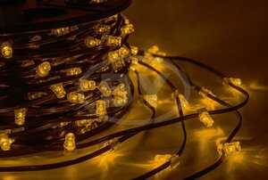 Светодиодная гирлянда Neon-night Клип лайт желтый, между диодами 15 см /1М