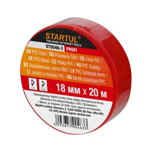 Изолента пвх startul PROFI, 18 мм20 м, красный