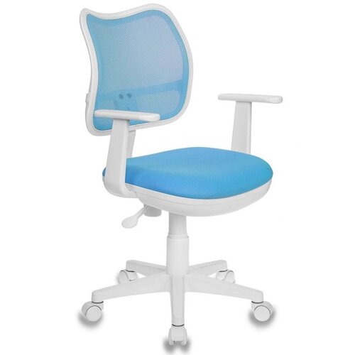 Кресло "Бюрократ CH-W797", сетчатая ткань, пластик, голубой