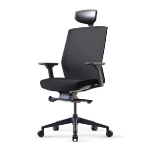 Кресло для руководителя Bestuhl "J1", сетка, ткань, пластик, черный