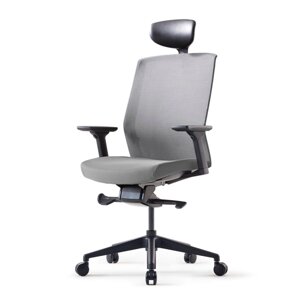 Кресло для руководителя Bestuhl "J1", сетка, ткань, пластик, серый