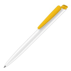 Ручка шариковая автоматическая "Senator Dart Polished Basic", 1.0 мм, белый, желтый, стерж. синий