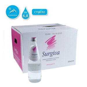 Вода минеральная природная питьевая «Surgiva», 0.5 л, газированная, 20 бут/упак.