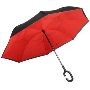Зонт обратного сложения "Flipped", 109 см, красный, черный