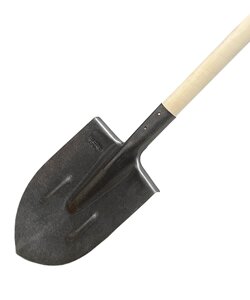 Комплект: Лопата штыковая из рельсовой стали с ребрами жесткости + Черенок