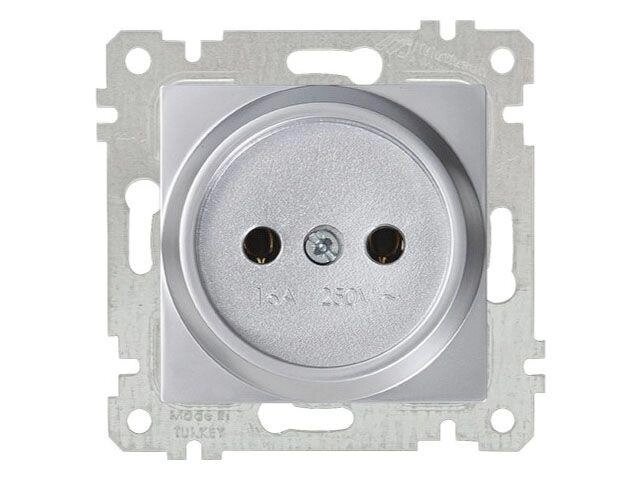 Розетка 1-ая (скрытая, без рамки, б/з) серебро, RITA, MUTLUSAN (16 A, 250 V, IP 20) от компании ЧТУП «АннаДекор» - фото 1
