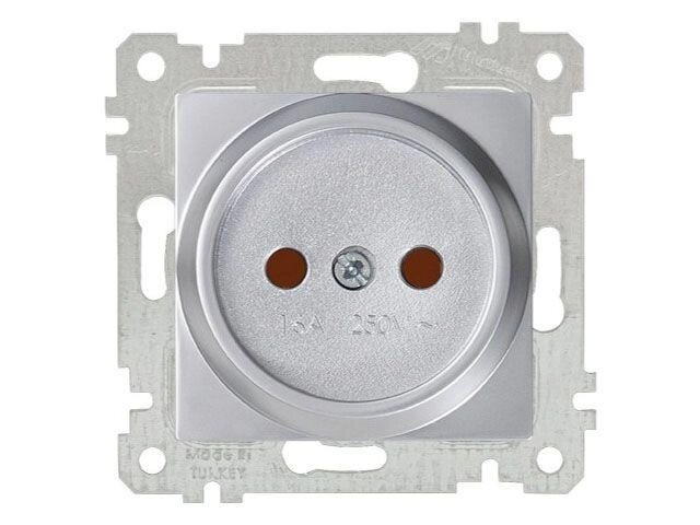 Розетка 1-ая (скрытая, без рамки, б/з, шторки) серебро, RITA, MUTLUSAN (16 A, 250 V, IP 20) от компании ЧТУП «АннаДекор» - фото 1