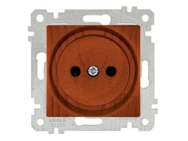 Розетка 1-ая (скрытая, без рамки, б/з) вишня, RITA, MUTLUSAN (16 A, 250 V, IP 20) от компании ЧТУП «АннаДекор» - фото 1