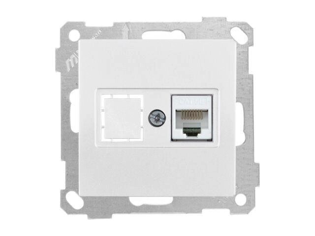 Розетка компьютерная 1xRJ45 (Cat5e) белая, ELITRA, MUTLUSAN от компании ЧТУП «АннаДекор» - фото 1