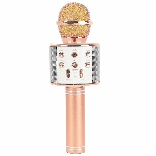 Беспроводной микрофон караоке Wster WS-858 (оригинал) розовый