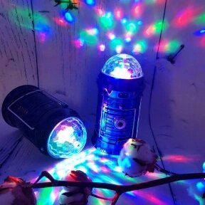 Раздвижной кемпинговый фонарь Magic Cool camping light c диско лампой LL-5801 (3 режима работы, с функцией powerbank)