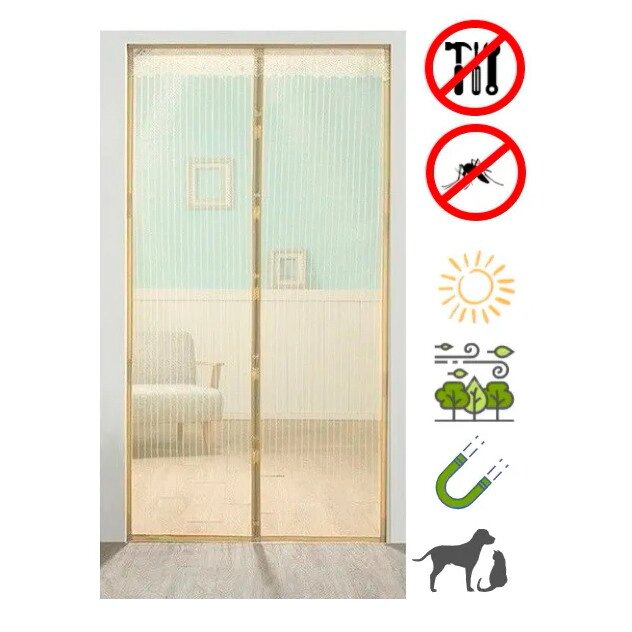 Дверная антимоскитная сетка на магнитах 120 х 210 см ##от компании## Sale Market - Магазин крутых цен! - ##фото## 1