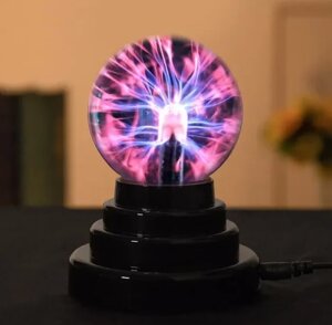 Плазменный шар Plasma light Тесла шар, 8 см. Магический ночник с молниями