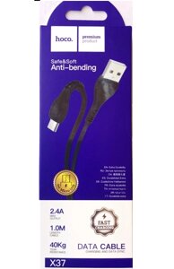 Черный кабель HOCO X37 USB-micro USB 1метр, 2,4А