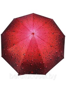 Зонт женский складной полуавтомат Popular "Red drop" (9 спиц усиленные)
