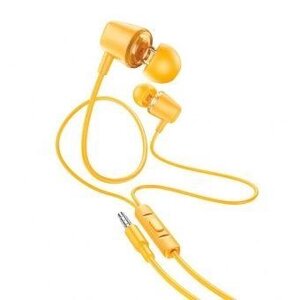 Наушники с микрофоном HOCO M107 (1.2м) Желтый