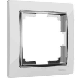Werkel WL03-Frame-01-white Рамка на 1 пост (белый/хром)