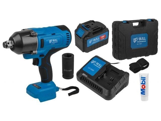 Аккум. ударный гайковерт BULL SC 1801 в чем. XLTpro БЕСЩЕТ., 18 В, 1000 Н*м, 3/4", 1х6 А*ч, з/у 4 А от компании ИП Некраш Александр Александрович / автоинструмент - фото 1