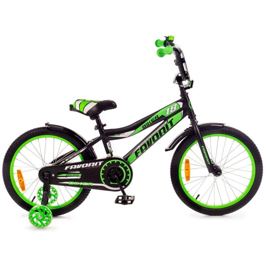 Favorit Biker 18" (чёрно-зелёный) BIK-18GN от компании Веломагазин Пилот - фото 1