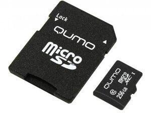 Карта памяти 256Gb - Qumo MicroSDXC UHS-I U3 Pro Seria 3.0 QM256GMICSDXC10U3 с адаптером SD (Оригинальная!