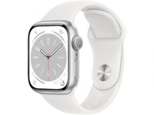Умные часы APPLE Watch Series 8 GPS 41mm Silver Aluminum Case with White Sport Band - M/L