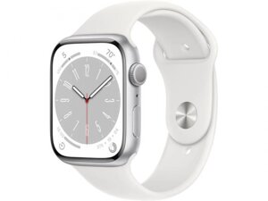 Умные часы APPLE Watch Series 8 GPS 45mm Silver Aluminum Case with White Sport Band - M/L