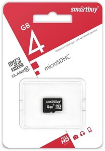 Карта памяти Smartbuy micro SDXC 4GB Class 10 UHS-1 SB4GBS