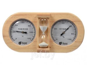 Термометр с гигрометром Банная станция с песочными часами БАННЫЕ ШТУЧКИ 18028