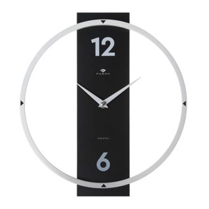 Часы настенные, серия: Интерьер, плавный ход, d-30.5 см, черные
