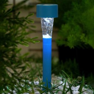 Садовый светильник на солнечной батарее «Голубая трапеция», 4.5 30 4.5 см, 1 LED, свечение белое