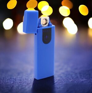 Зажигалка USB пьезозажигалка USB LIGHTER (беспламенная, перезаряжаемая), Синий
