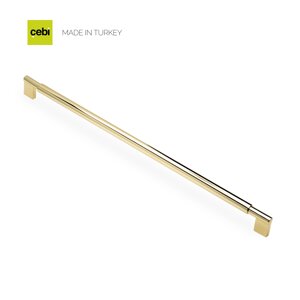 Ручка мебельная CEBI A1243 480 мм SMOOTH (гладкая) цвет MP11 глянцевое золото