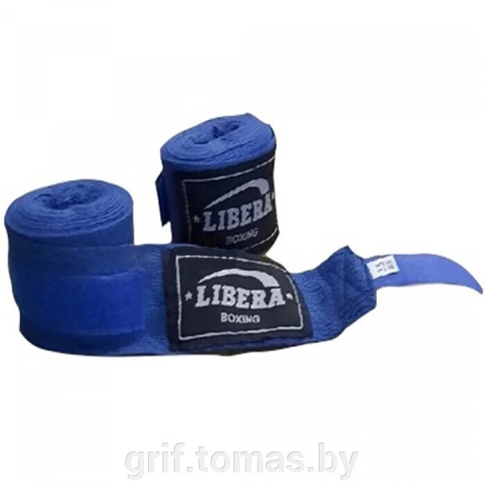 Бинт боксерский Libera 4,0 м (синий) (арт. LIB-1040) от компании Интернет-магазин товаров для спорта и туризма ГРИФ-СПОРТ - фото 1
