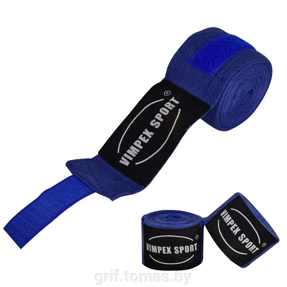 Бинт боксерский Vimpex Sport 2.5 м (синий) (арт. 4410) от компании Интернет-магазин товаров для спорта и туризма ГРИФ-СПОРТ - фото 1