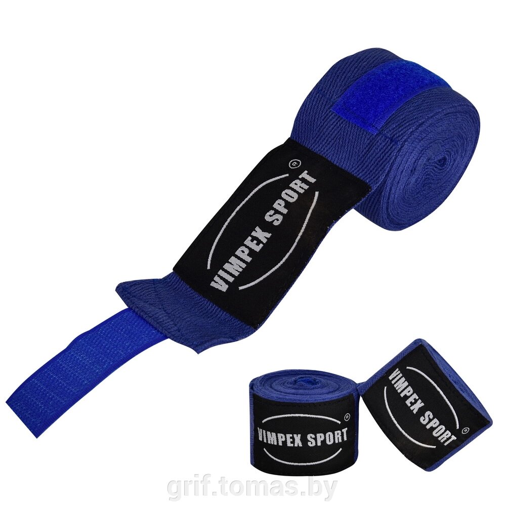 Бинт боксерский Vimpex Sport 3.5 м (синий) (арт. 4410) от компании Интернет-магазин товаров для спорта и туризма ГРИФ-СПОРТ - фото 1