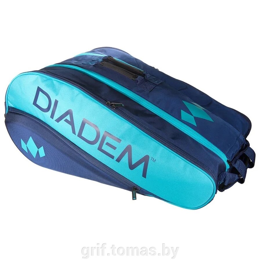 Чехол-сумка Diadem Tour Elevate на 12 ракеток (бирюзовый/синий) (арт. B2-12-NVY/TL) от компании Интернет-магазин товаров для спорта и туризма ГРИФ-СПОРТ - фото 1