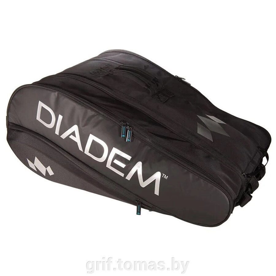 Чехол-сумка Diadem Tour Nova на 12 ракеток (черный) (арт. B2-12-BLK/CHR) от компании Интернет-магазин товаров для спорта и туризма ГРИФ-СПОРТ - фото 1
