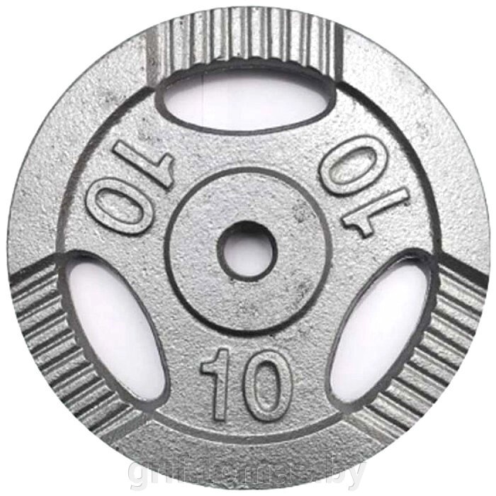 Диск 10 кг железный Ø26 мм (арт. K3-10kg) от компании Интернет-магазин товаров для спорта и туризма ГРИФ-СПОРТ - фото 1