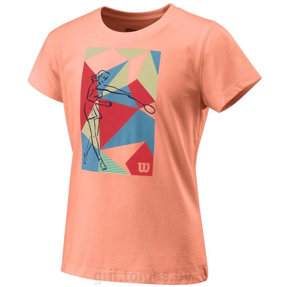 Футболка спортивная для девочек Wilson Prism Play Tech Tee Girl (розовый) (арт. WRA782102) от компании Интернет-магазин товаров для спорта и туризма ГРИФ-СПОРТ - фото 1