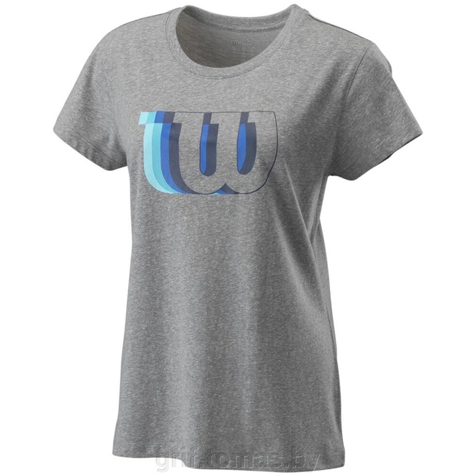 Футболка спортивная женская Wilson Blur W Tech Tee Women (серый) (арт. WRA781202) от компании Интернет-магазин товаров для спорта и туризма ГРИФ-СПОРТ - фото 1